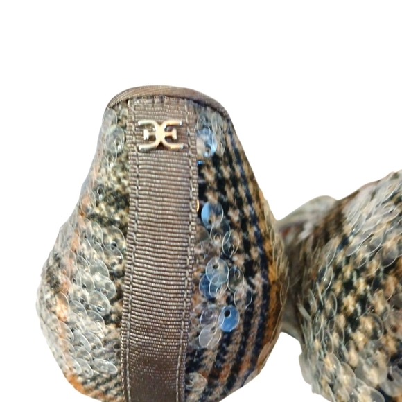 Sam Edelman Hazel Sequined Tweed Pump Plaid Pointed Toe Heels Women's Size - Picture 7 of 11